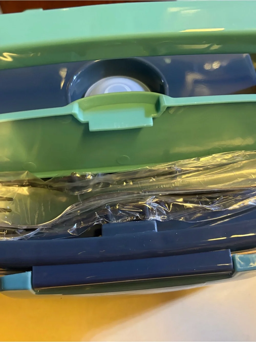 Electric Lunch Box Food Warmer - Gray & Teal Portable Heated Meal Container